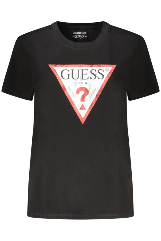 GUESS JEANS RÖVID UJJÚ NŐI FEKETE PÓLÓ
