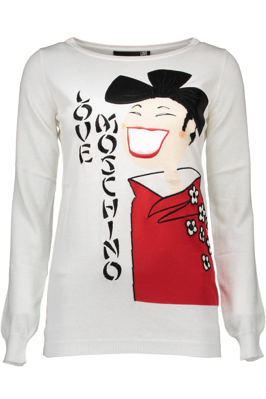 LOVE MOSCHINO FEHÉR NŐI PULÓVER